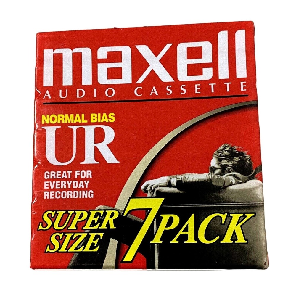 Maxell‎ Audio Cassette Normal Bias UR 90 Minutes 7 Pack